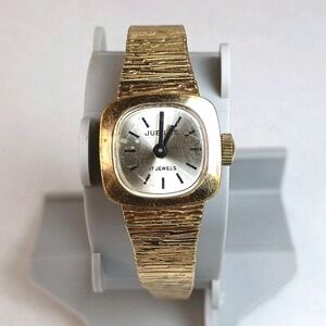 VTG Jubilee Gold Filled 17 Jewels Wind Up Ladies Watch Works Needs Maintenance